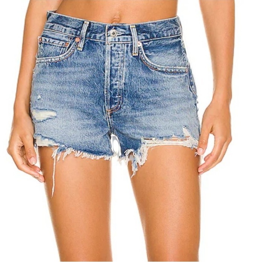AGOLDE PARKER VINTAGE CUTOFF DENIM SHORTS 31